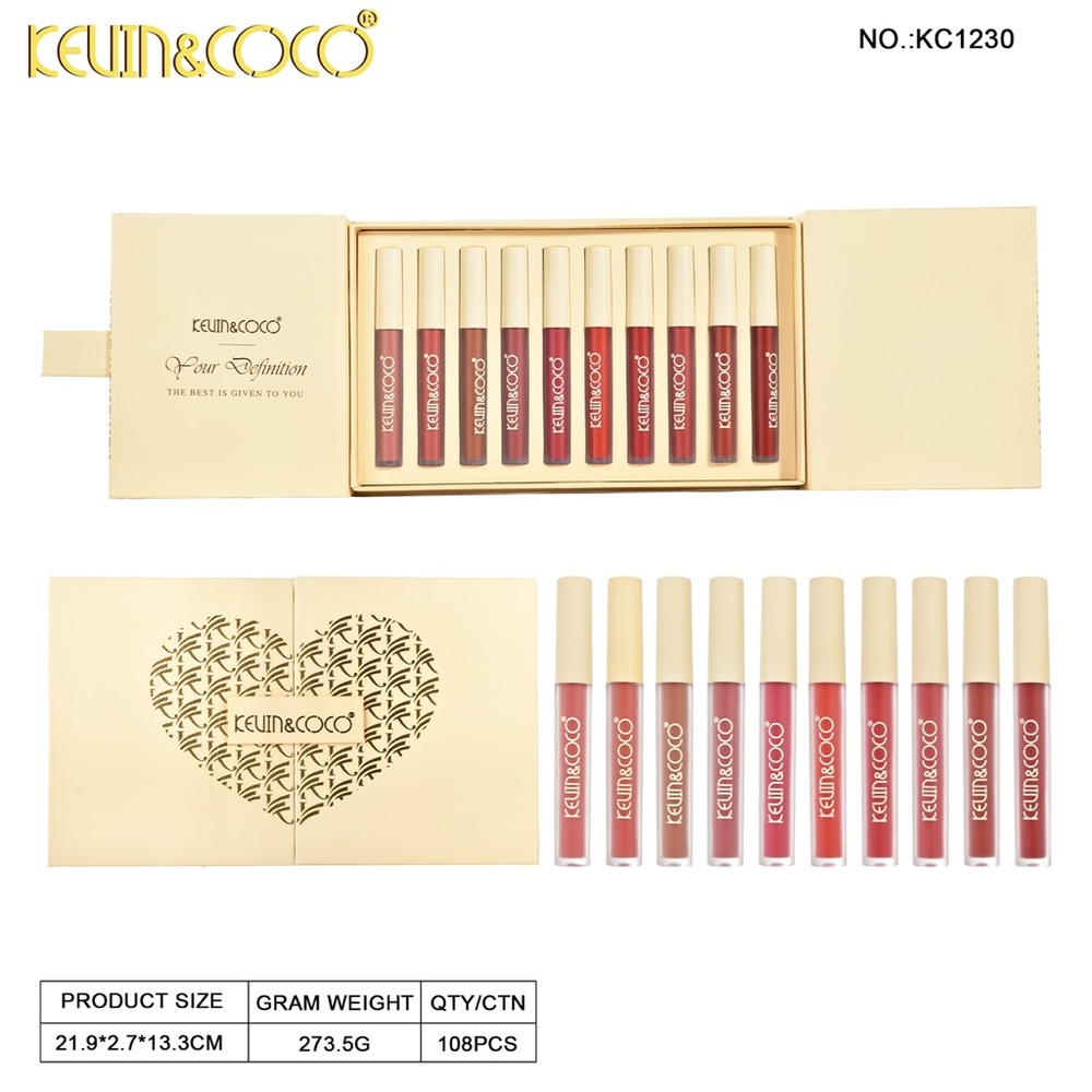 KEVIN & COCO Lipgloss Collection- Elegant Red and Pink Hues